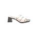 Steve Madden Mule/Clog: Slip-on Chunky Heel Casual Silver Print Shoes - Women's Size 7 - Open Toe