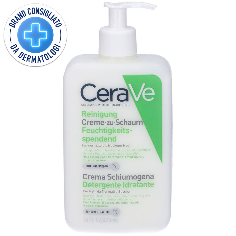 CeraVe Detergente Crema-Schiuma Idratante, per Pelli da Normali a Secc