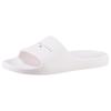 Pantolette TOMMY JEANS "TJW PRINTED PU POOL SLIDE", Damen, Gr. 40, weiß (ecru), Synthetik, sportlich, Schuhe Badelatschen Pantolette, Plateau, Sommerschuh, Schlappen mit Logoschriftzug, in schmaler Form