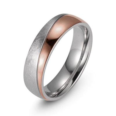 Trauring FIRETTI "Schmuck Geschenk "LIEBE" mit Vertiefung, ca. 7,0mm breit" Gr. 62, rosa (edelstahlfarben, roségoldfarben), Fingerringe, 62, Edelstahl, 7mm Image