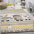 Kinderteppich PACO HOME "Diamond 639" Teppiche Gr. B/L: 133 cm x 133 cm, 18 mm, 1 St., beige Kinder Kinderzimmerteppiche