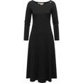 A-Linien-Kleid RAGWEAR "Appero Long", Damen, Gr. XL (42), Normalgrößen, schwarz, Material: 70% Baumwolle, 30% Polyester, Basic, A-Linie ca. Mitte Wade, Rundhals, Langarm Ärmel ohne Ärmelschlitz abgesteppte Kante, Kleider, Stylisches Langarm-Kleid...