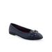 Wide Width Women's Bia Casual Flat by Aerosoles in Navy Leather (Size 7 1/2 W)