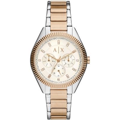 Multifunktionsuhr ARMANI EXCHANGE, silber (silberfarben, roségoldfarben), Armbanduhren, Damen, Quarzuhr, Armbanduhr, Damenuhr, analog, Edelstahlarmbanduhr Image