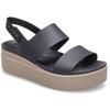 Keilsandalette CROCS "Brooklyn Low Wedge", Damen, Gr. 39, schwarz (schwarz, mushroom), Croslite, casual, Schuhe, Sommerschuh, Sandale, Keilabsatz, mit modischer Plateausohle
