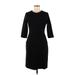 J. McLaughlin Casual Dress - Sheath Crew Neck 3/4 sleeves: Black Print Dresses - Women's Size Medium