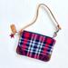 Coach Bags | Coach Wool Tartan Plaid Leather Red Blue Plaid Wristlet Pouch Small Bag | Color: Blue/Red | Size: Os