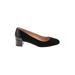 J.Crew Heels: Pumps Chunky Heel Classic Black Print Shoes - Women's Size 9 - Almond Toe
