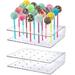 Lieonvis 2pcs Acrylic Lollipop Stand 20 Holes Acrylic Pop Holder Transparent Cake Lollipop Stand Holder Display for Wedding Baby Shower Birthday Party Halloween Christmas Candy Decoration