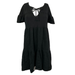 J. Crew Dresses | J. Crew Dress Womens Sz Xs Black Cotton Knit Tiered Short Sleeve Babydoll | Color: Black | Size: Xs
