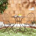 SAFAVIEH Adriel Outdoor Patio 3 Piece Bistro Set Rustic Brown