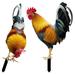 Ornament 2 Pcs Garden DÃ©cor Rooster Decorations Chicken Stake Decorative Inserts Outdoor Acrylic