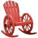 SYTHERS Outdoor Rocking Chair Solid Wooden Garden Porch Rocking Chair Holds Up to 250 lbs Weather Resistant Finish Red