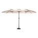 Villeston 15x9ft Double-Sided Patio Umbrella Outdoor Market Umbrella Large Sunbrella Table Umbrellas with Crank Air Vents for Deck Pool Patio Khaki