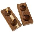 2 Pcs Wooden Egg Tray Eggs Egg Organizer Egg Container Wooden Serving Trays Egg Storage Tray Child