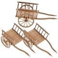 3 Pcs Models Decor for Office Tiny Furniture Model Miniature Wheelbarrow Mini Cart Simulation Cart Model Scene Micro Landscape Ornaments (zq82 Assembly Cart) 2pcs Motorcycle Abs