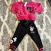 Disney Matching Sets | Disney 12 M Matching Set | Color: Black/Pink | Size: 12mb