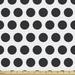 Abstract Fabric by the Yard Upholstery Geometric Large Polka Dots Circular Ellipses Round Disc Shapes Retro Feminine Decorative Fabric for DIY and Home Accents Black and White by Ambesonne