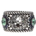 Gucci Jewelry | Gucci Sterling Silver Crystal Garden Band Ring Green 8.5 | Color: Green/Silver | Size: 8.5