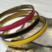 J. Crew Jewelry | J Crew Enamel Bangles Set Of Three Pink Black Yellow | Color: Pink/Yellow | Size: Os