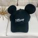 Disney Accessories | Disney Mickey Ears Black Embroidered Baseball Cap One Size | Color: Black/White | Size: Os