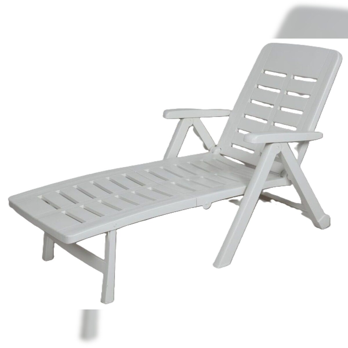 IPAE PROGARDEN Sonnenliege Weiß Garten Balkon Strandstuhl Sommer Wintergarten Entspannen Sitzen Image