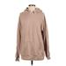Forever 21 Pullover Hoodie: Tan Print Tops - Women's Size Small