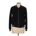 Lucky Brand Fleece Jacket: Short Black Print Jackets & Outerwear - Women's Size Medium