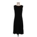 Talbots Casual Dress - A-Line: Black Solid Dresses - Women's Size P