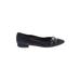 Attilio Giusti Leombruni Flats: Slip-on Chunky Heel Work Black Print Shoes - Women's Size 37.5 - Pointed Toe
