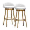 Velvet Bar Stool Set of 2, Comfy Counter Height Stool, Modern Dining Chair with Back and Footrest, Upholstered Tall Stool for Bar Counter, Kitchen Island, Cafe