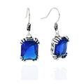 ear studs Drop and Dangle Earrings for Women Dangling Earrings for Her Women Electroplating Zircon Vintage Asscher Cut Gothic Fashion Dainty Daily Men's and Women's (Color : White) (Blue b)