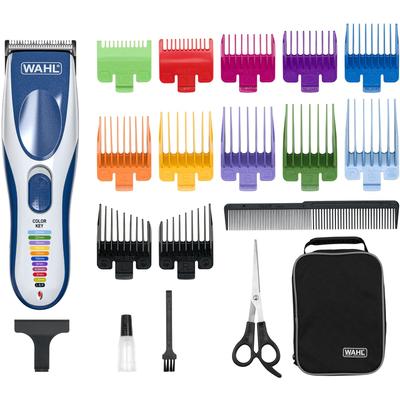 Haar- und Bartschneider WAHL "09649-016", weiß (weiß, blau), HaarschneiderB:4,9cm H:17,2cm T:4,9cm, Color Pro Cordless, Netz-/Akku-Haarschneideset, B:4,9cm H:17,2cm T:4,9cm