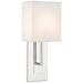 Crystorama Brent 1 Light Polished Nickel Sconce