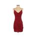 Divided by H&M Casual Dress - Bodycon Plunge Sleeveless: Red Dresses - Women's Size X-Small