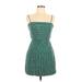 Favlux fashion Casual Dress - Sheath Square Sleeveless: Green Print Dresses - Women's Size Large