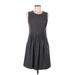 Banana Republic Casual Dress - Fit & Flare: Gray Solid Dresses - Women's Size 6