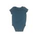 Carter's Short Sleeve Onesie: Teal Solid Bottoms - Size 6 Month