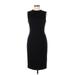 Ann Taylor LOFT Casual Dress - Sheath Mock Sleeveless: Black Solid Dresses - Women's Size 6