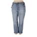 Silver Jeans Co. Jeans - High Rise Straight Leg Boyfriend: Blue Bottoms - Women's Size 24 - Medium Wash