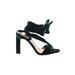 Trafaluc by Zara Heels: Teal Solid Shoes - Women's Size 41 - Open Toe