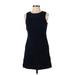 Banana Republic Factory Store Casual Dress - A-Line Crew Neck Sleeveless: Blue Print Dresses - Women's Size 2 Petite