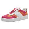 Plateausneaker MARCO TOZZI, Damen, Gr. 41, bunt (weiß, pink, orange), Textil, Lederimitat, kontrastfarbene Details, sportlich, Schuhe, Freizeitschuh, Halbschuh, Schnürschuh in veganer Verarbeitung