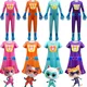 Super Kitties Anime Drum Suit Combinaisons pour Enfants Costumes de Carnaval d'Halloween