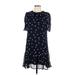 DKNY Casual Dress - DropWaist Crew Neck Short sleeves: Blue Dresses - New - Women's Size 10