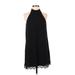 Lulus Casual Dress - Mini Halter Sleeveless: Black Solid Dresses - Women's Size Small