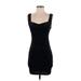 Forever 21 Cocktail Dress - Bodycon Plunge Sleeveless: Black Polka Dots Dresses - Women's Size Small