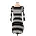 Express Casual Dress - Mini: Black Stripes Dresses - Women's Size X-Small