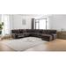 Brown Reclining Sectional - Hokku Designs Quatasia 8 - Piece Upholstered Corner Sectional Leather Match | 40.6 H x 118.8 W x 151.1 D in | Wayfair