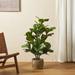 Primrue Amee 41.25" H Faux Fiddle Leaf Fig Tree in Pot Plastic in Black | 41.25 H x 23.5 W x 23.5 D in | Wayfair EC6830BA69114438821FF413C74CD242